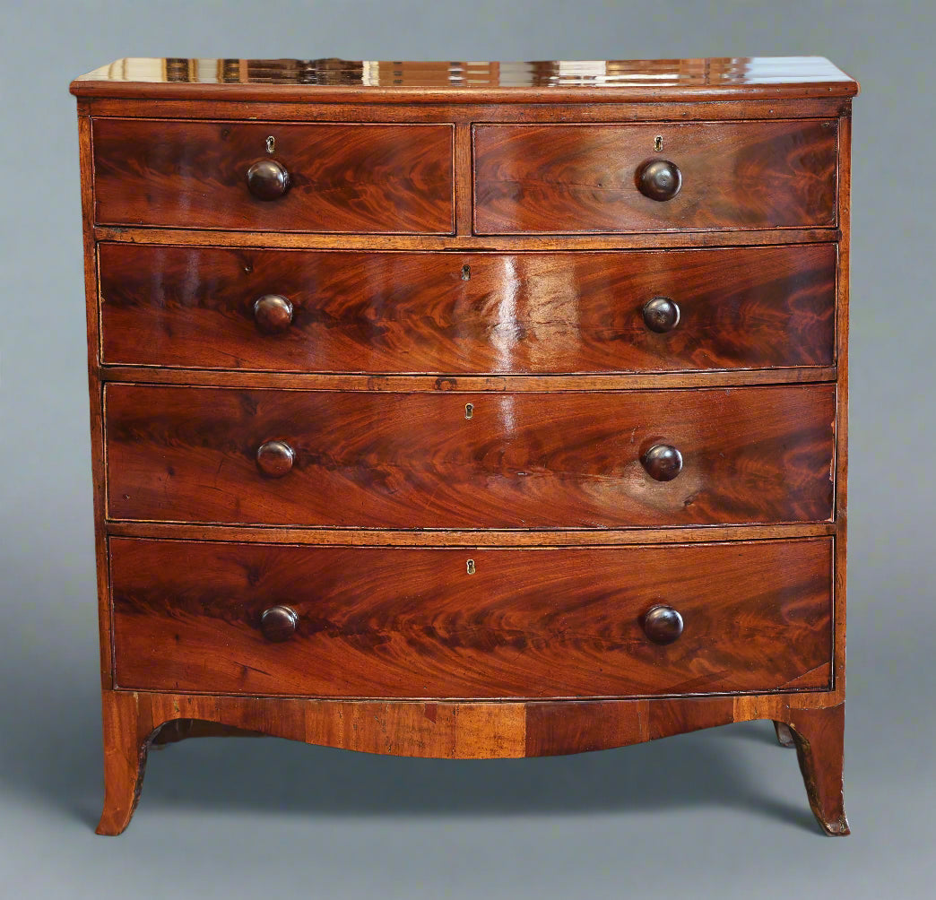 Victorian Mahogany bow-front Chest of Drawers