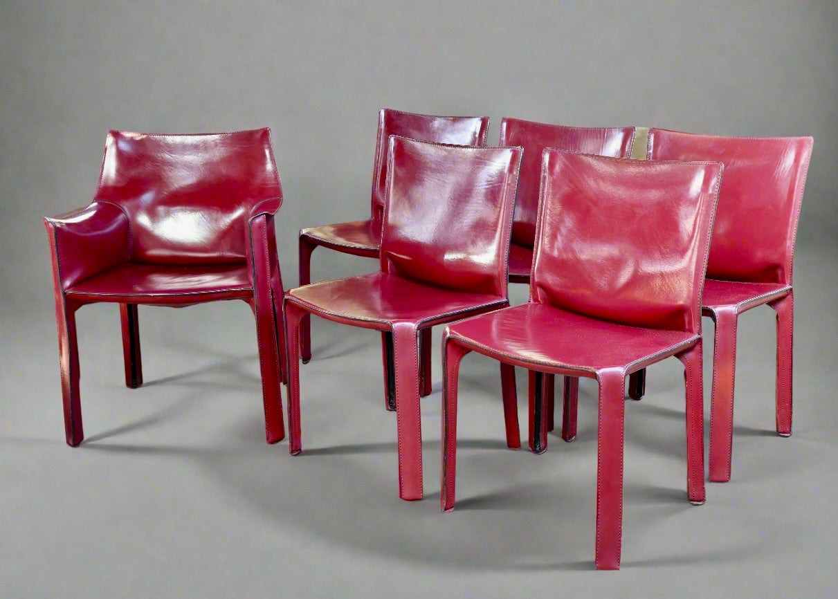 Set of six CAB 412's and two CAB 413's Dining Chairs - designed by Mario BELLINI for Cassina, Mid 1980's