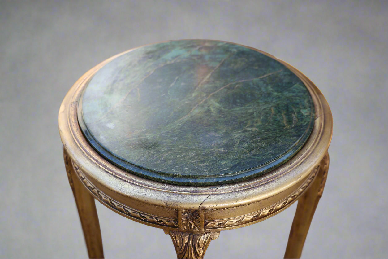 French style gilt wood marble topped Side Table