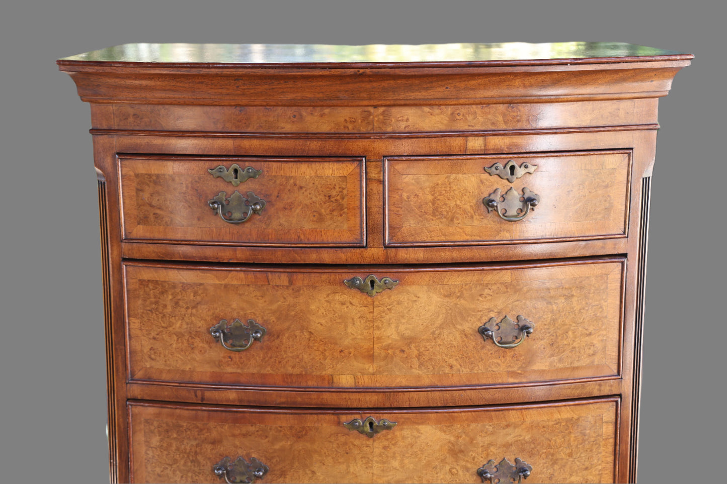 Walnut and mahogany Tallboy