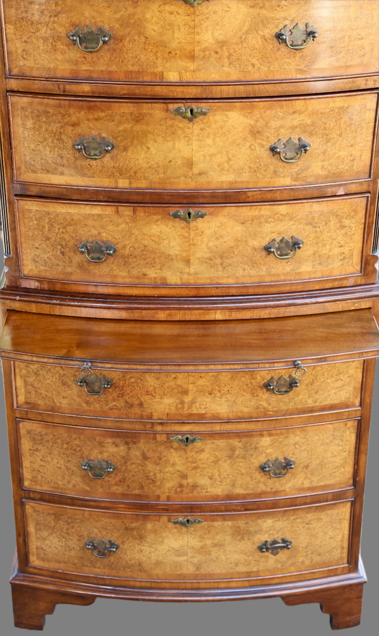 Walnut and mahogany Tallboy