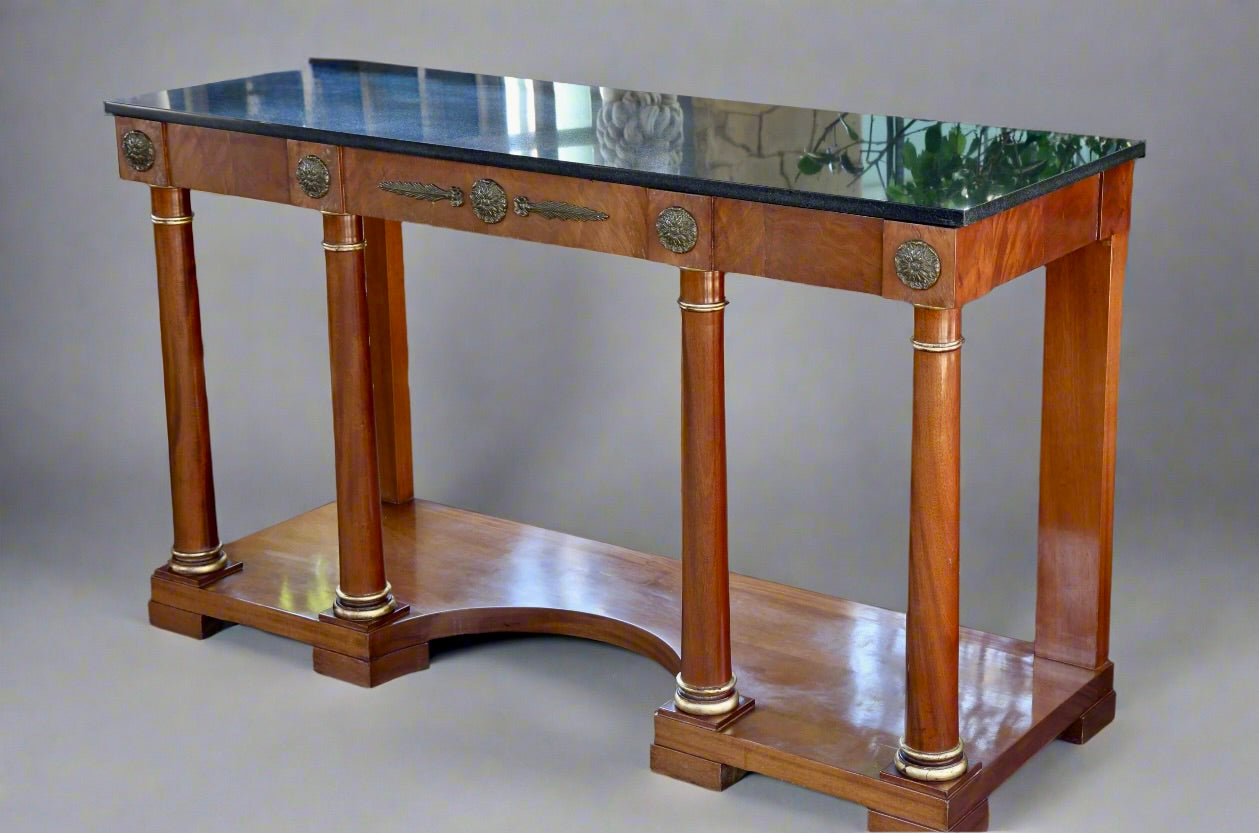 Marble topped Empire Style Console Table
