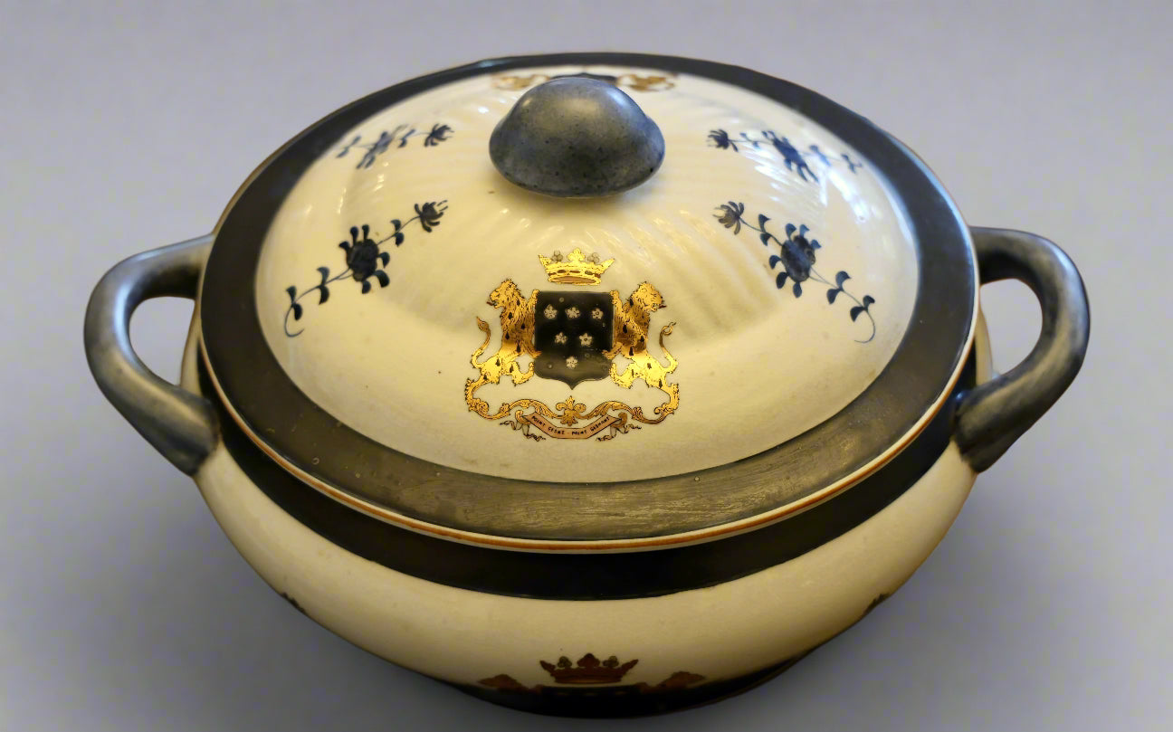 Armorial Chinese Blue and White Tureen and Platter
