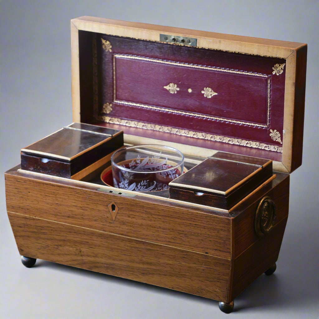 Superb early Victorian rosewood Tea Caddy