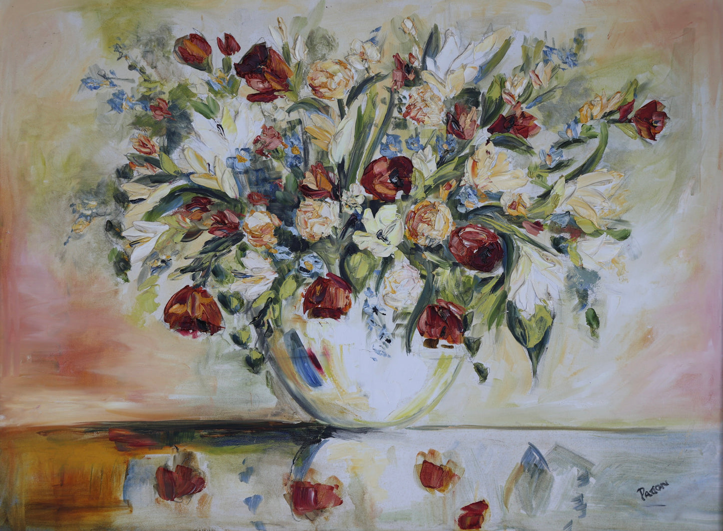 Large framed oil on canvas - Still Life