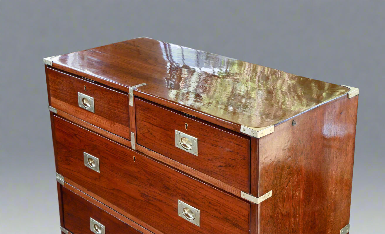Victorian teak Military/Campaign Chest