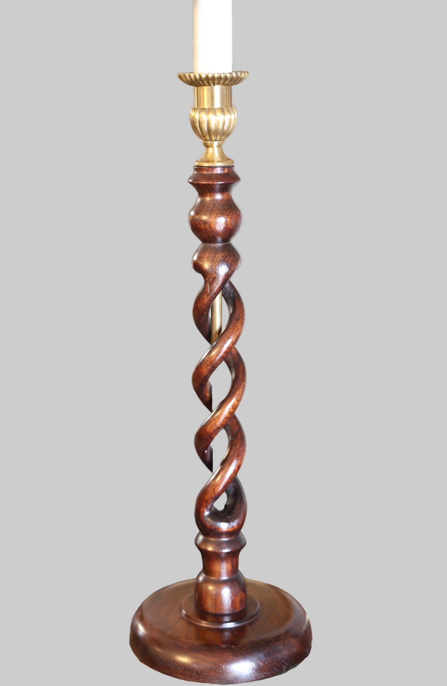 Pair of barley-twist Mahogany Lamps