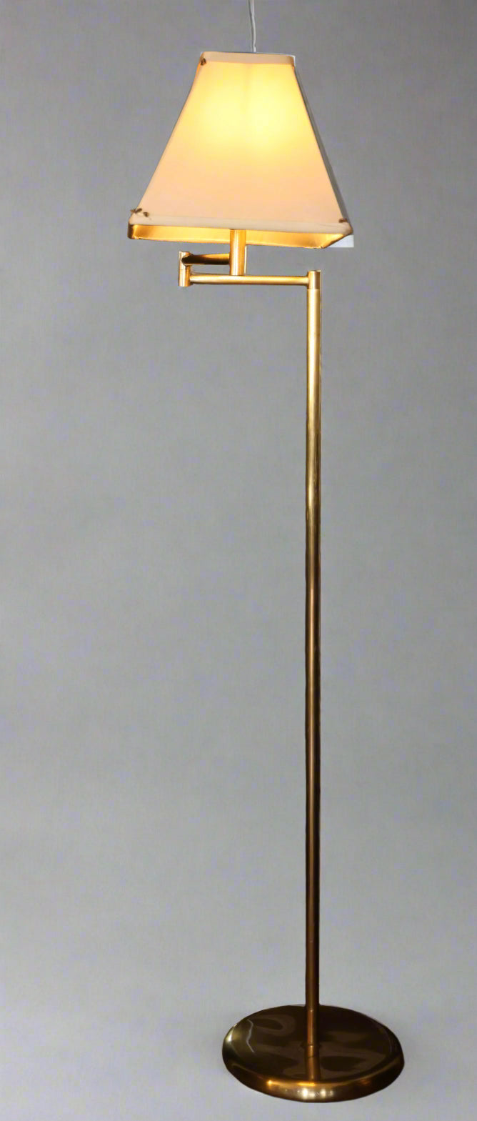 Italian Brass Swing Arm Floor Lamp