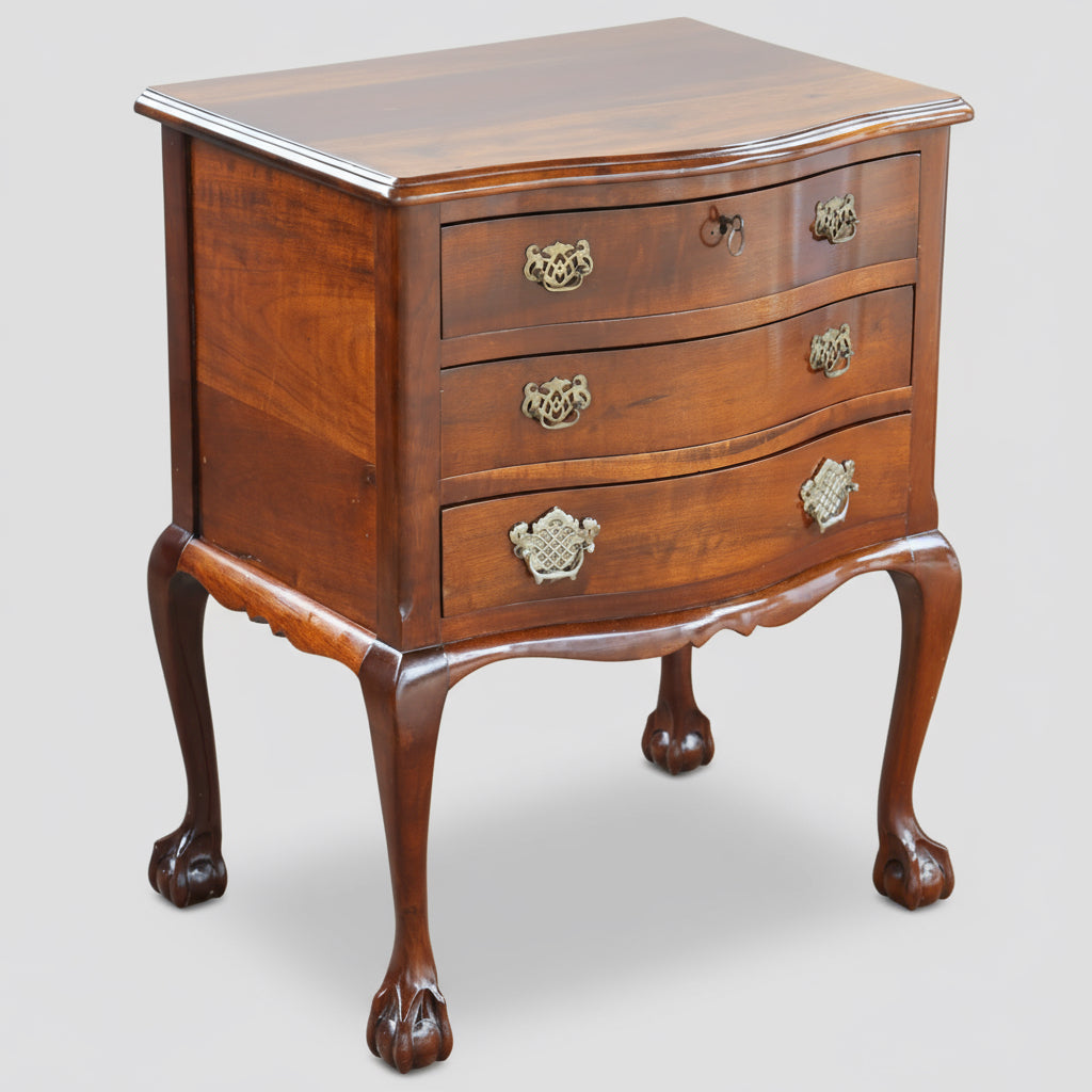 Stinkwood three Drawer Pedestal.
