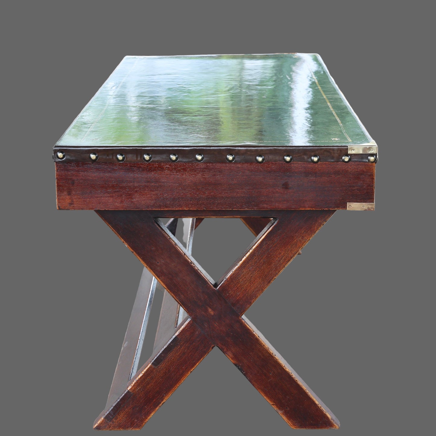 G2 Mahogany Military style leather clad Desk/Writing Table - SOLD