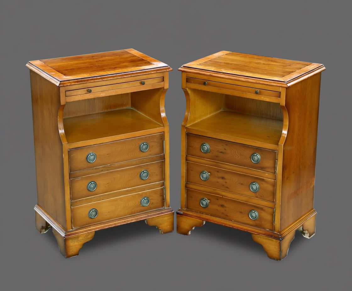 Pair of yewwood Pedestals