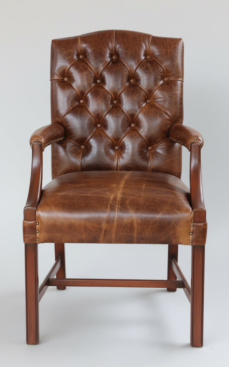 Pair of leather upholstered Gainsborough Armchairs - SOLD QUICKLY
