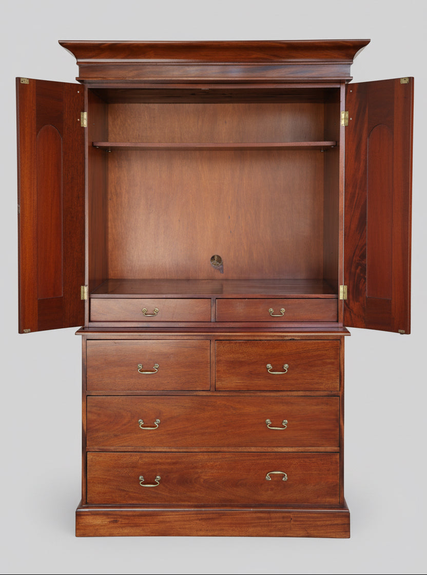 Victorian style mahogany Linen Press/TV/Office Cabinet