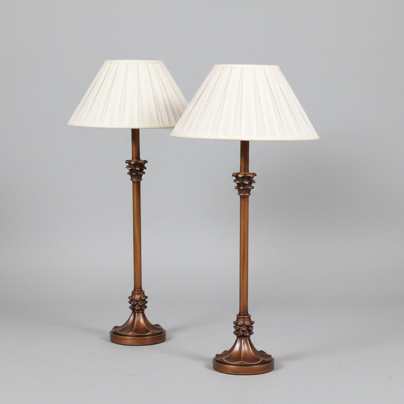 Pair of composite and metal Table Lamps