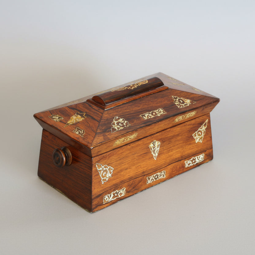 Victorian rosewood Sarcophagus shaped Box