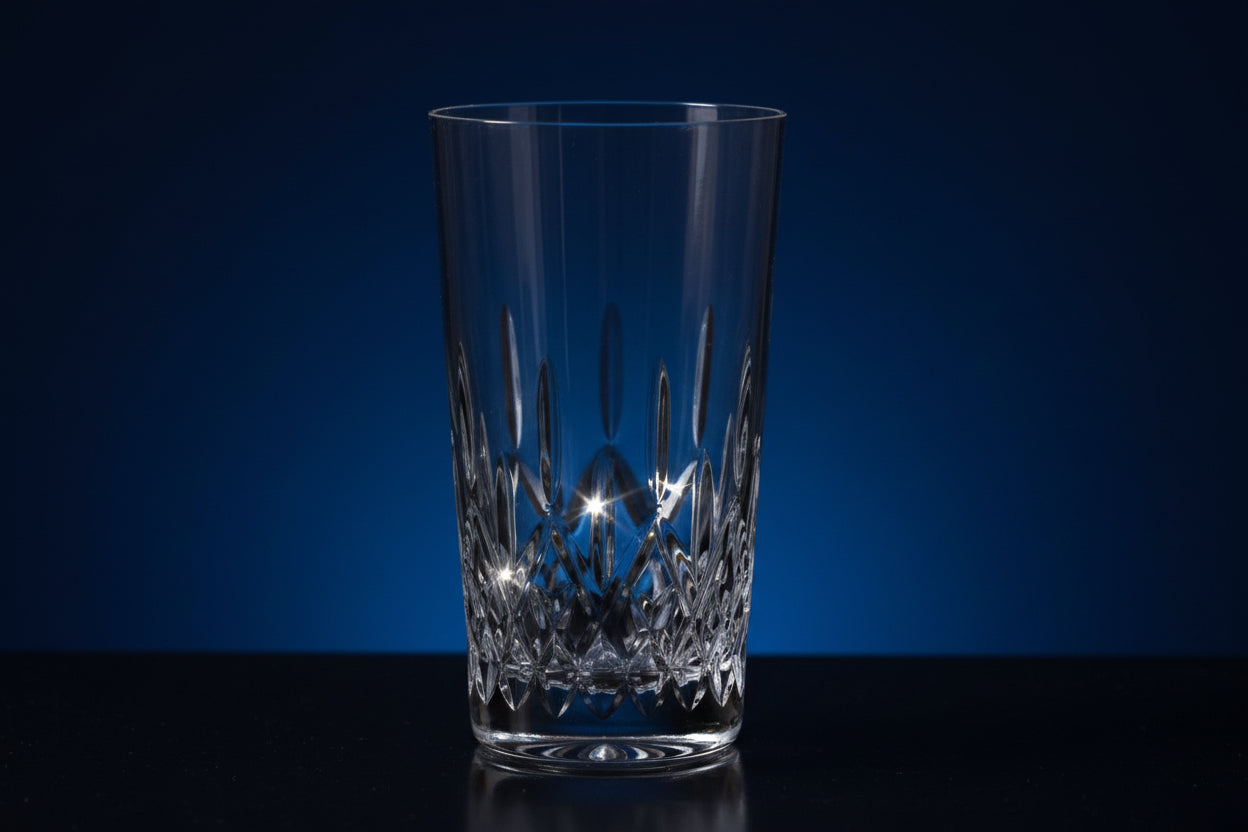 Set of 8 Galway cut crystal Water Glasses