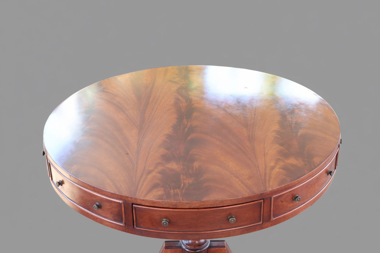 Flame mahogany Regency style Drum Table