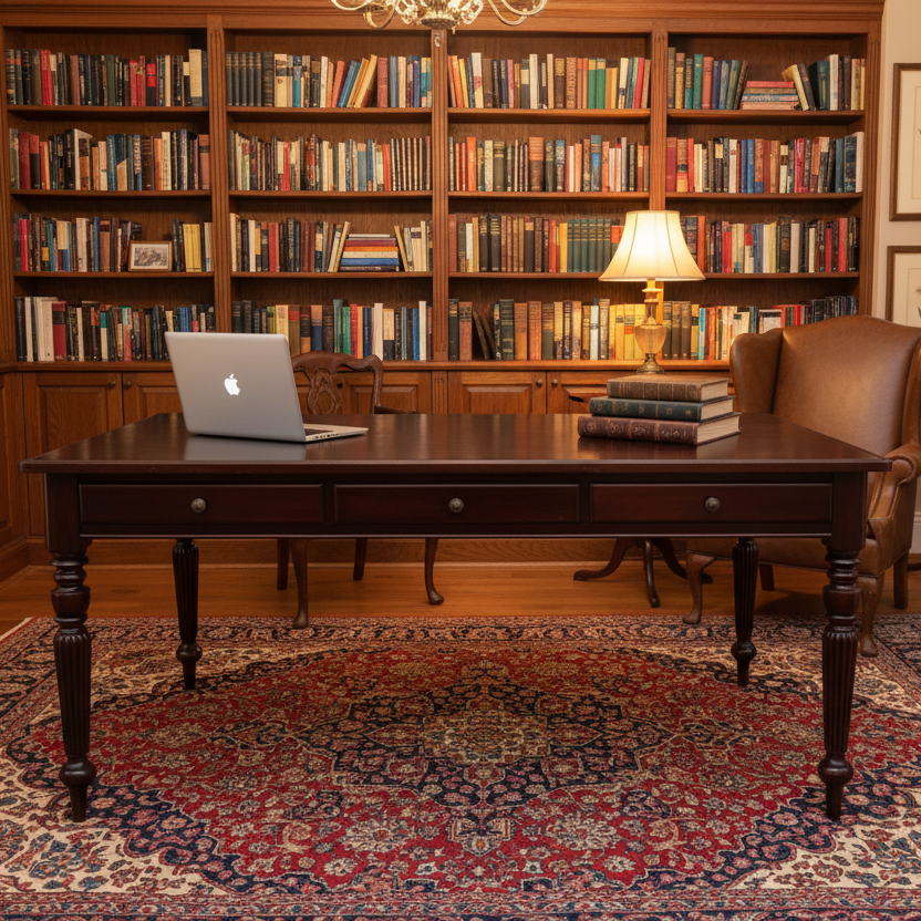 William IV style mahogany Library/Writing Table.