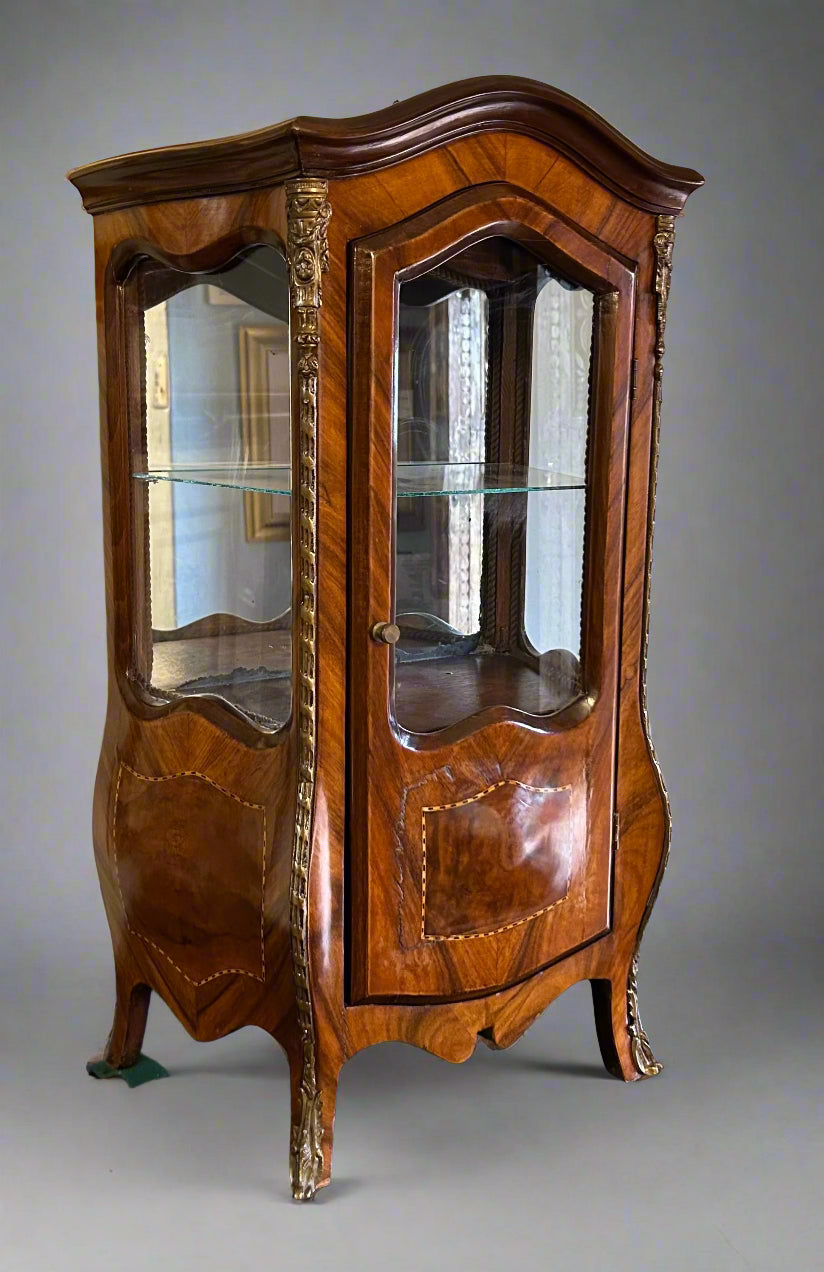 Louis XV style Walnut Table Display Cabinet