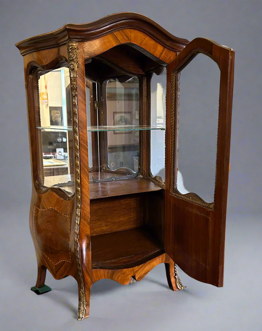 Louis XV style Walnut Table Display Cabinet