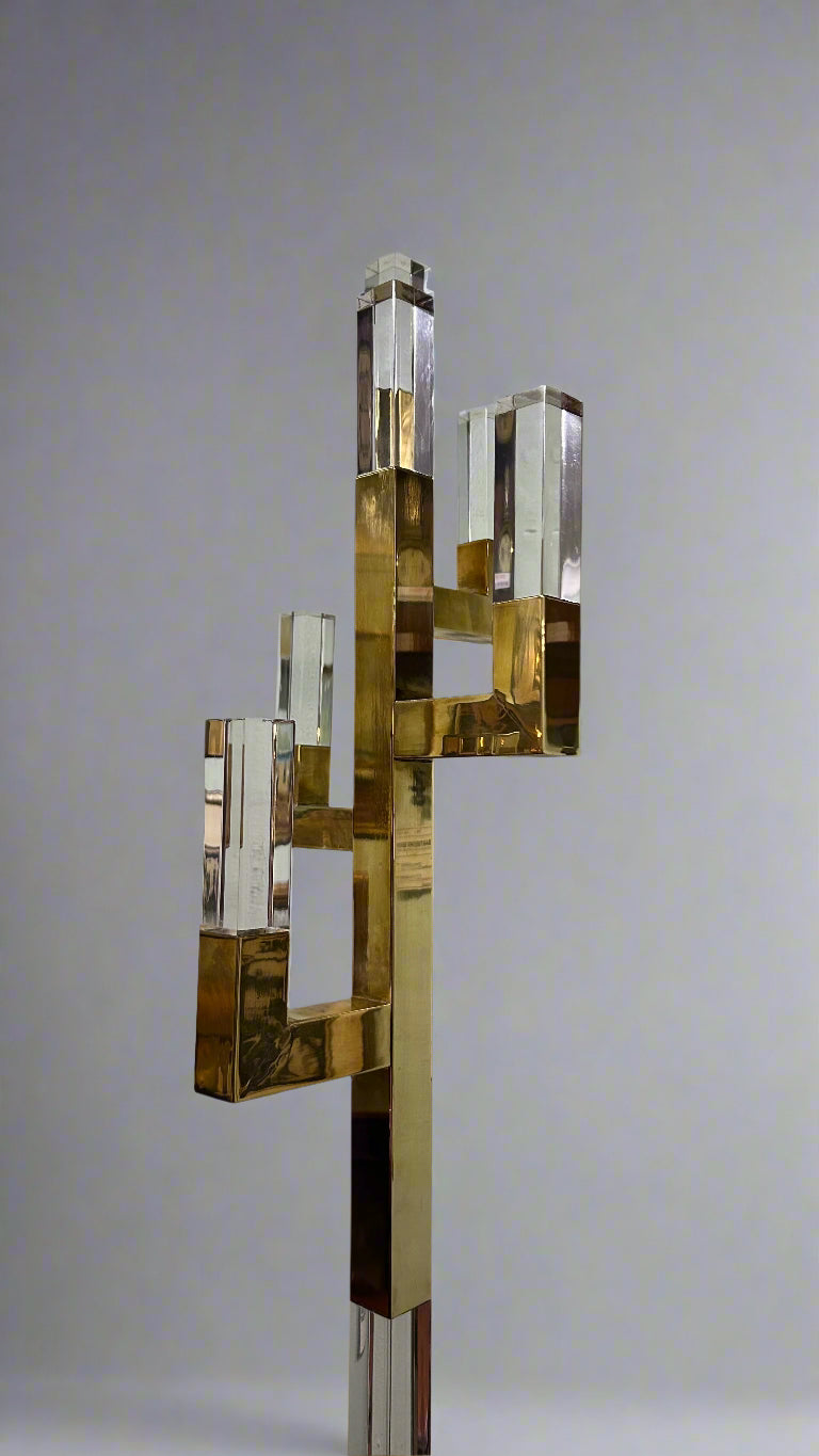MCM brass and perspex Hat/Coat Rack