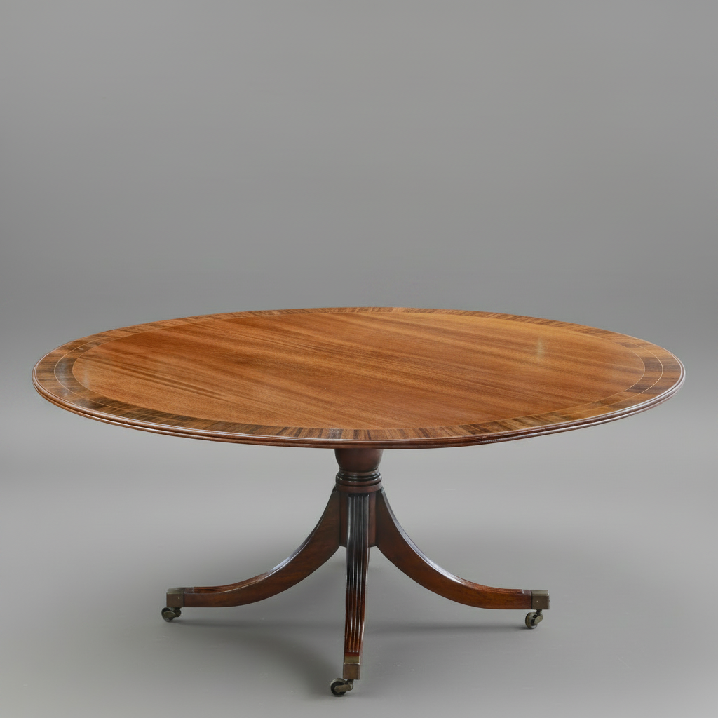 Regency style mahogany and rosewood tilt-top Centre Table/ Dining Table