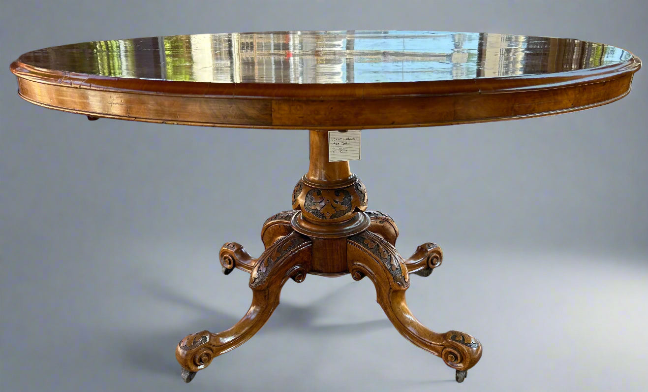 Victorian burr walnut Loo Table