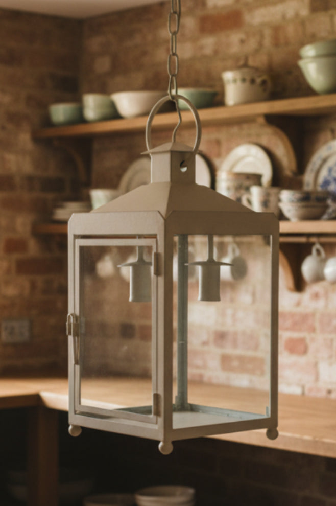 Rustic white metal Lantern