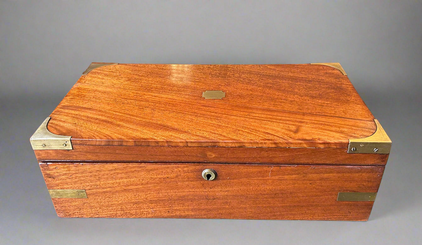 Victorian mahogany military Writing Slope