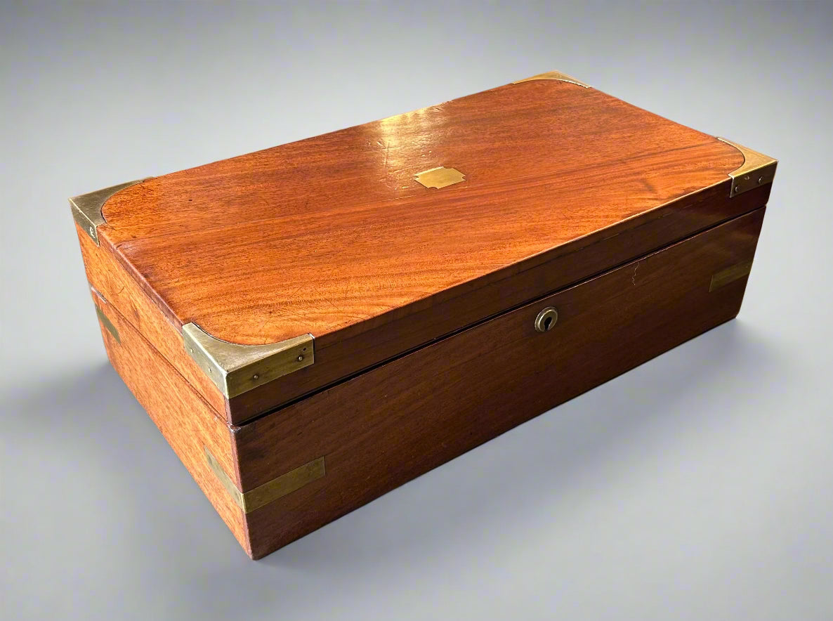 Victorian mahogany military Writing Slope
