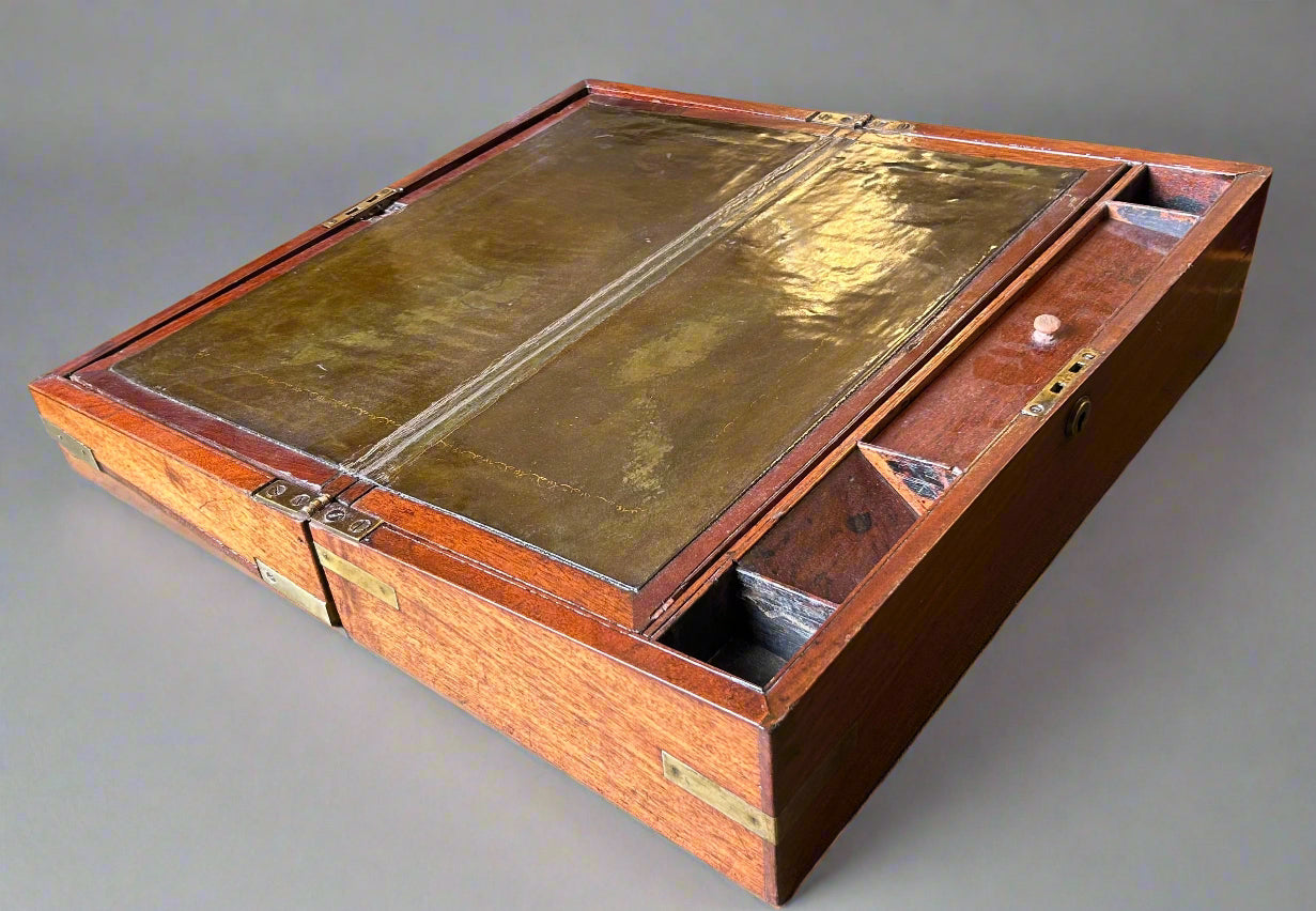 Victorian mahogany military Writing Slope