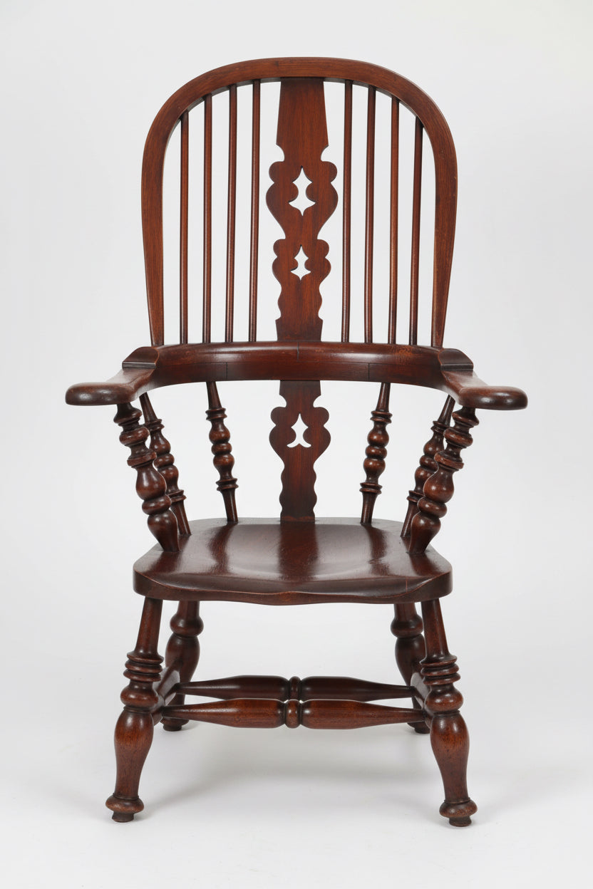 Antique Yorkshire Broard Arm Windsor Chair - reduced in height
