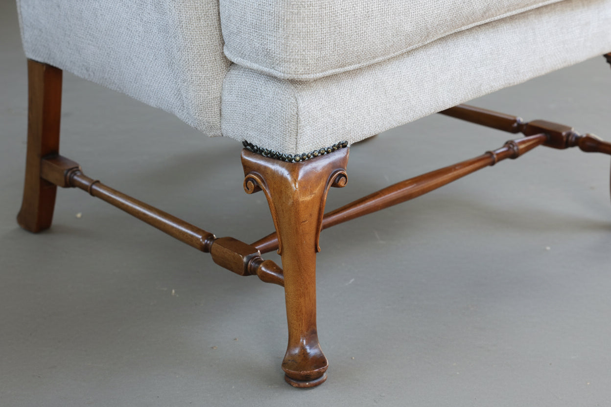 Stunning early 20th Century walnut Georgian style Wingback Armchair