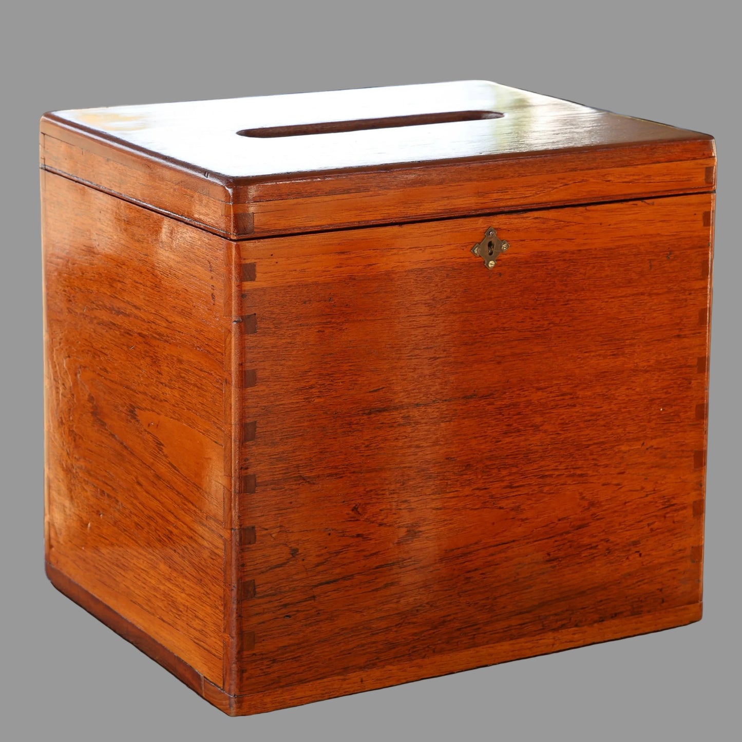 Early 20th Century Teak Voters Box