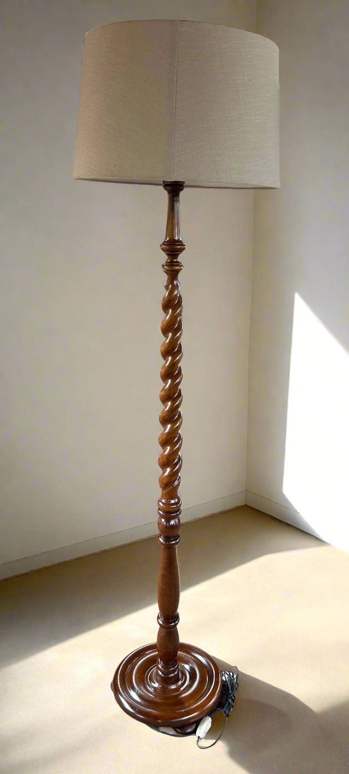 Barley-twist Stinkwood Standard Lamp