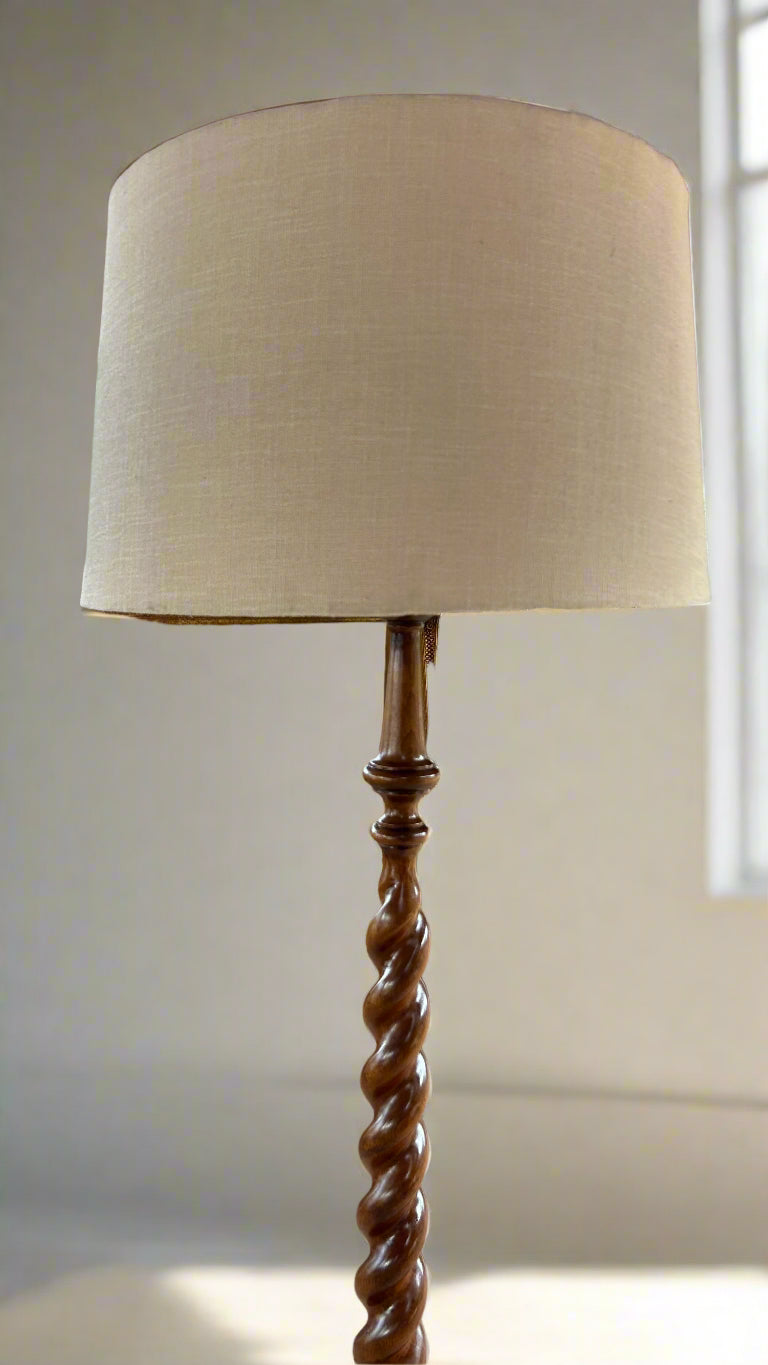 Barley-twist Stinkwood Standard Lamp