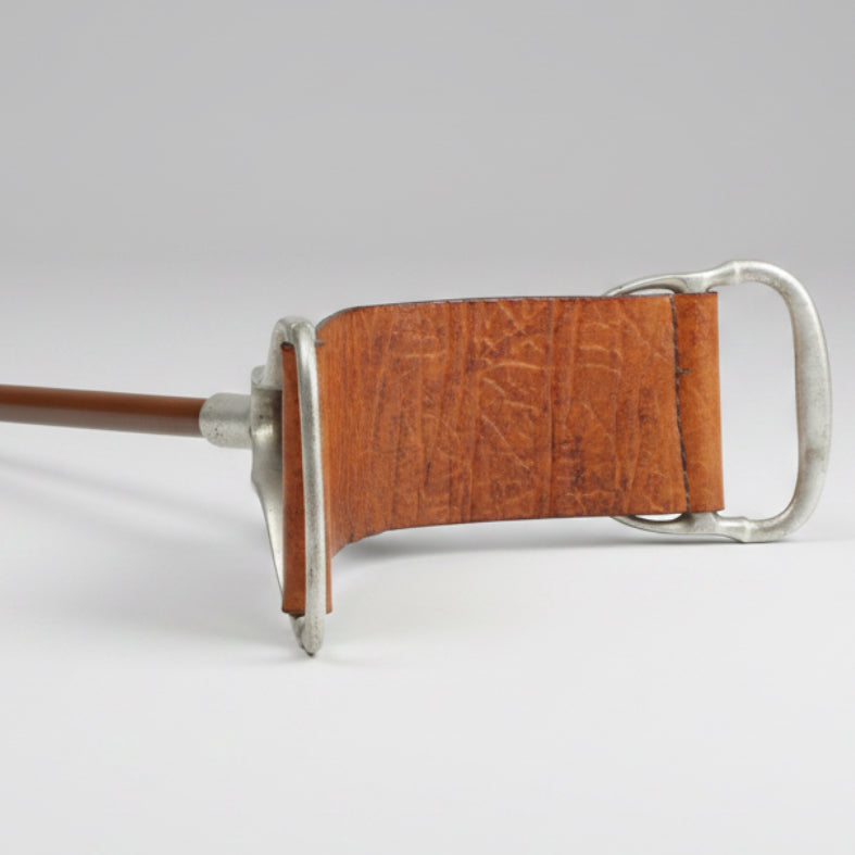 Vintage Shooting Stick, with tan leather seat