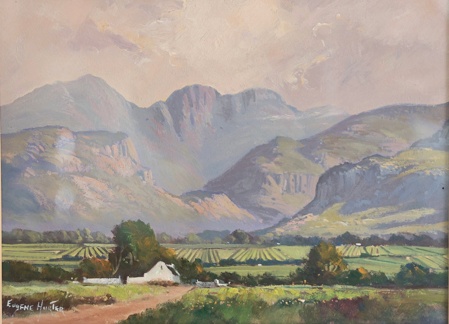 Eugene Hurter (SA) - Oil on Board - Cape mountains, signed - SOLD QUICKLY