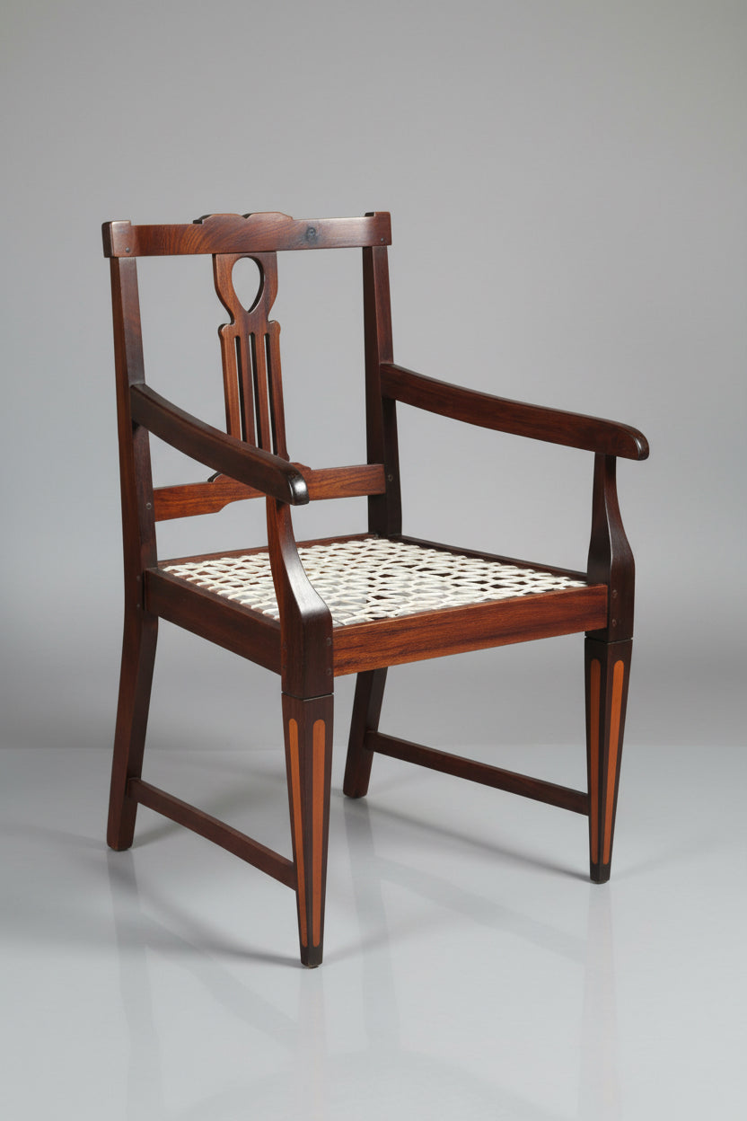 20th Century Cape Neoclassical style stinkwood and yellowwood inlaid Settee and two Armchairs
