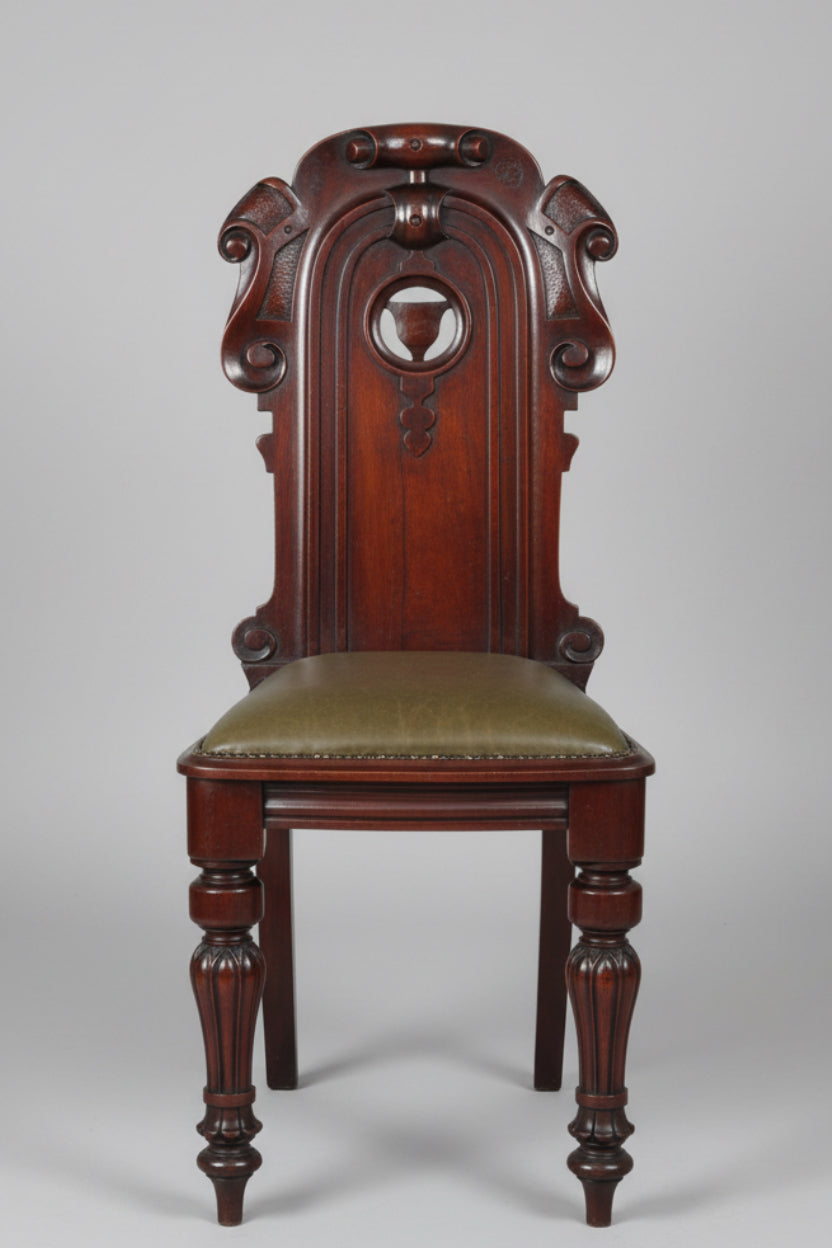 Victorian carved mahogany Hall Chair