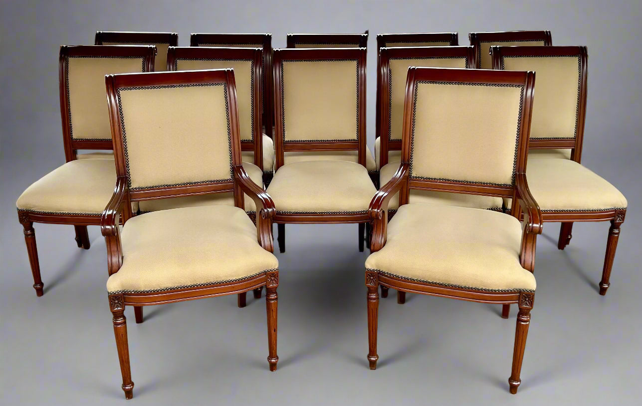 Set of 12 Mahogany Dining Chairs