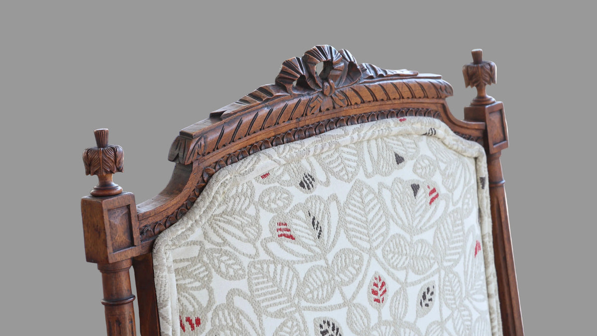 Fine pair of 19th/20th Century carved walnut Louis XVI style Armchairs