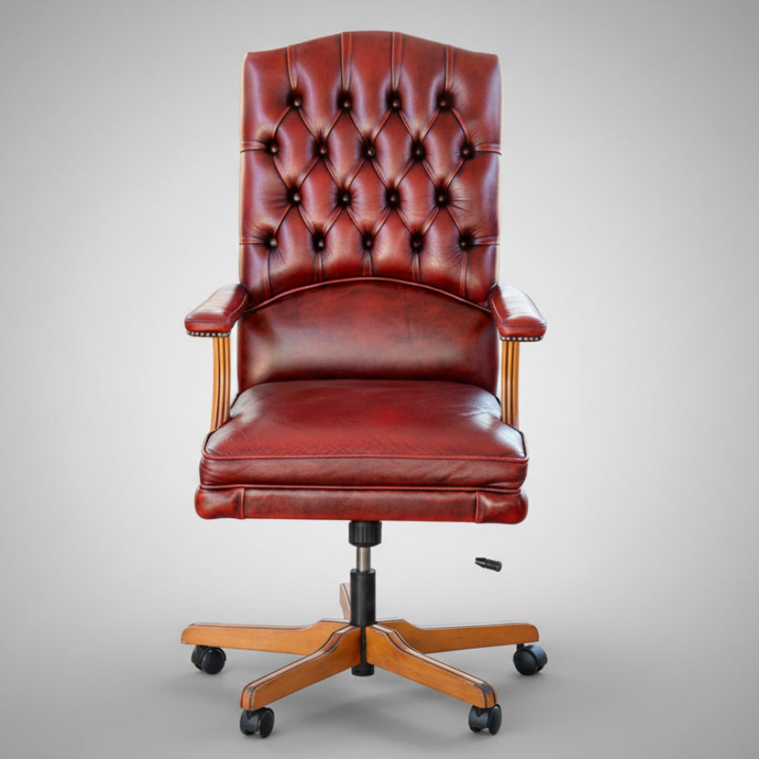 Burgundy leather button-upholstered Executive Chair - Reserved