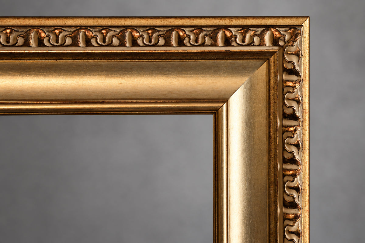 Silvered and gilt framed bevelled Mirror