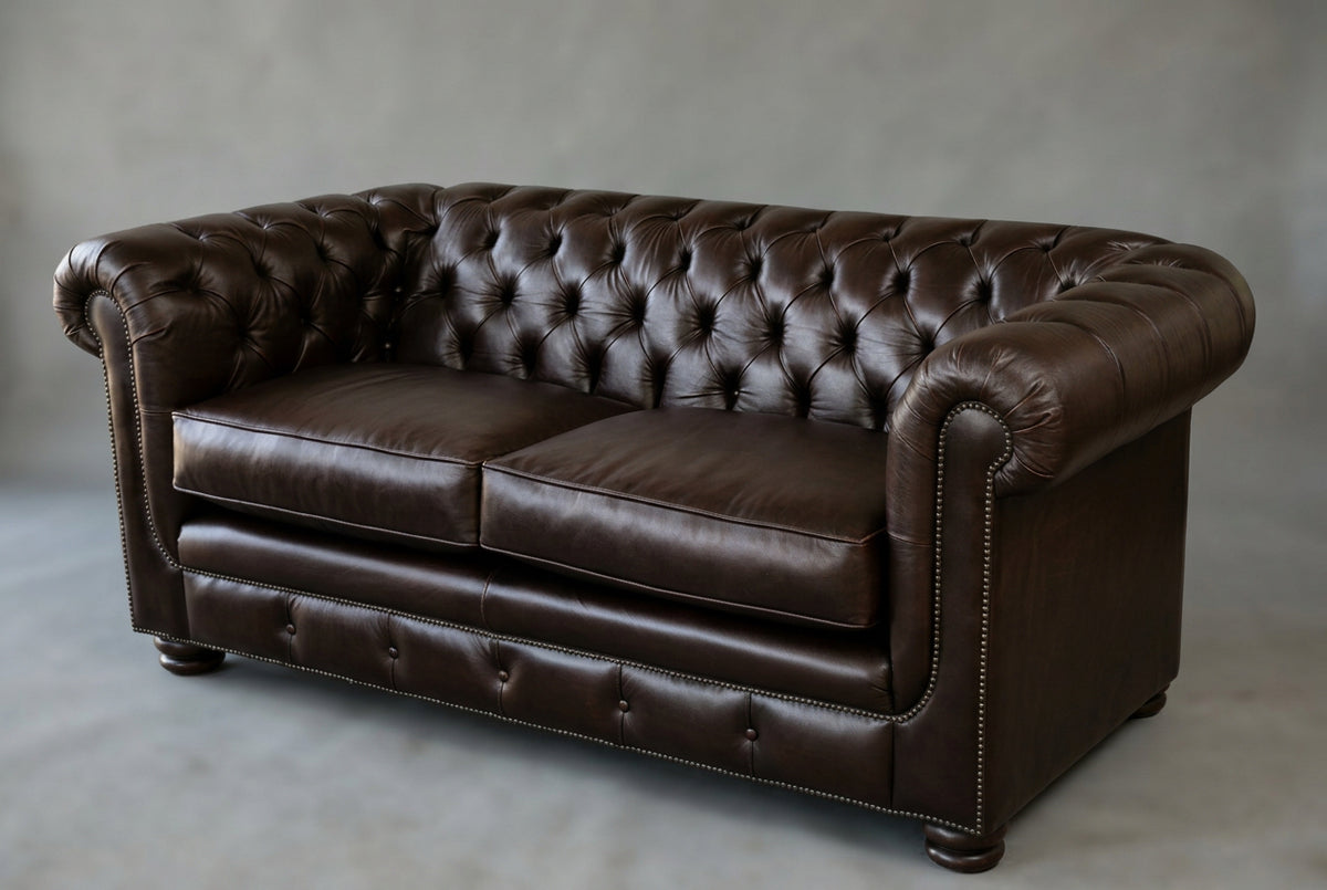 Stunning Griffiths & Griffiths Victorian style ox blood leather Chesterfield Sofa - RESERVED
