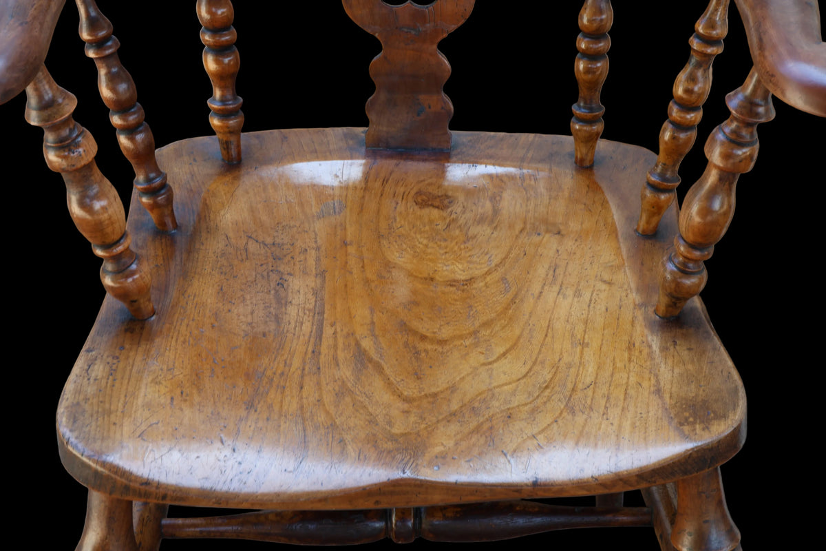 19th Century Yorkshire beech, ash and elm Windsor Armchair.