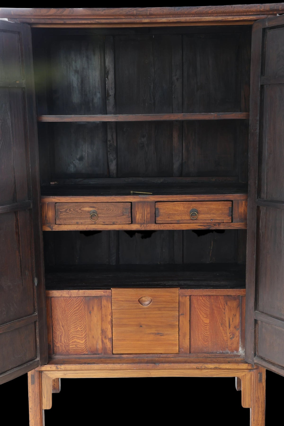 Pair of Chinese Elm Wood Cupboards/Cabinets