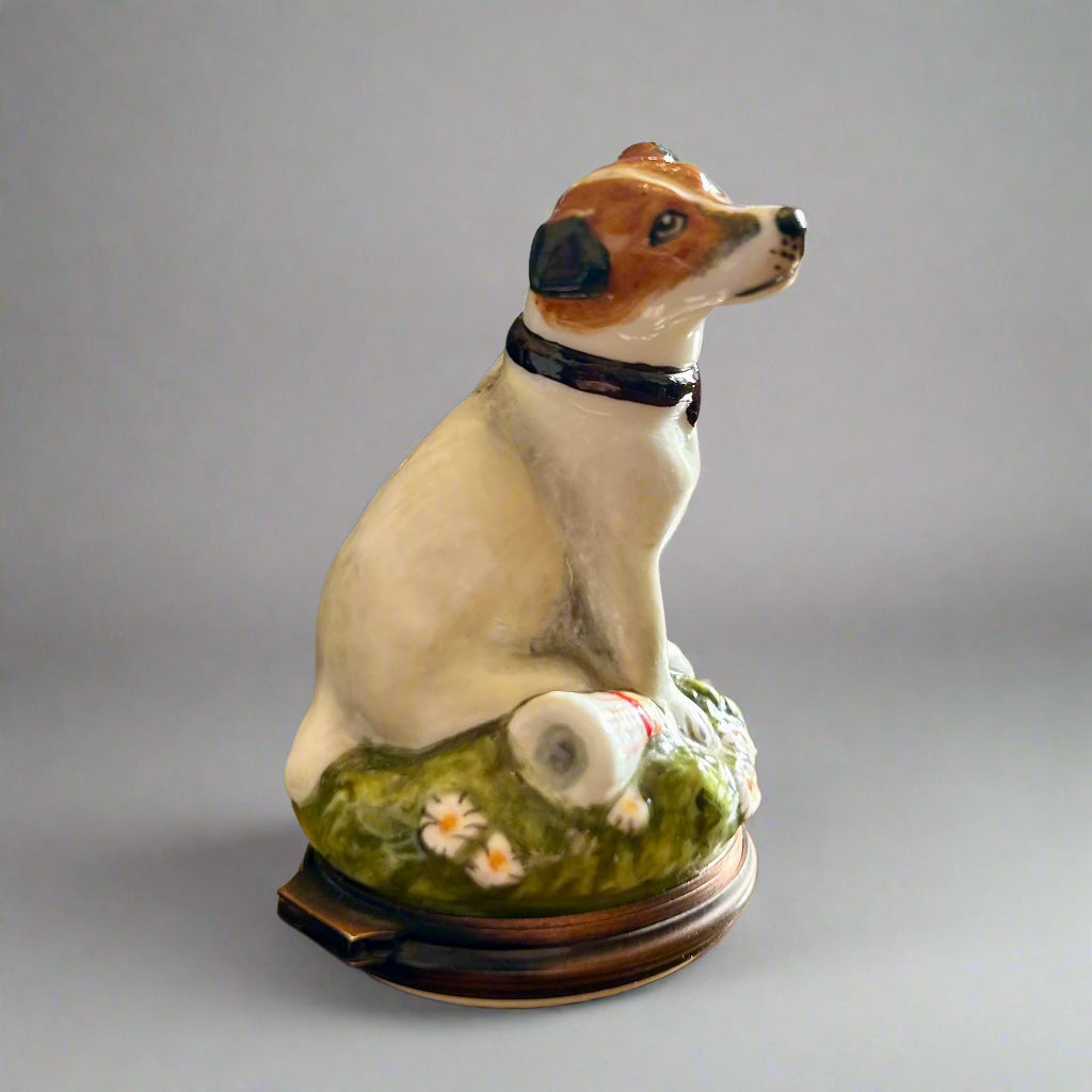 Cased Halcyon Days Jack Russell Dog Bonbonniere
