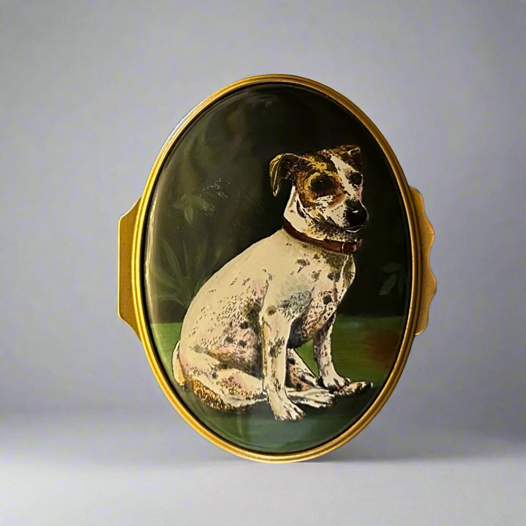 Halcyon Days Enamel Jack Russell Trinket Box- "Holly"