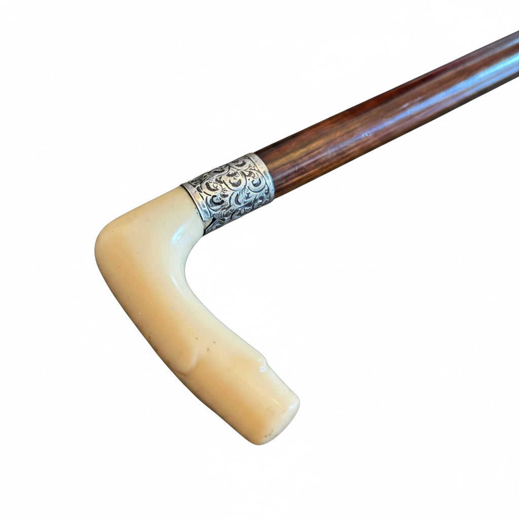 Early 20th Century Malacca Cane, with silver collar (unmarked but tested for silver) - SOLD